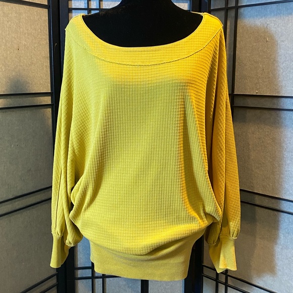 We The Free Tops - We The Free Tunic Top Size L Mustard Raw Seams Light Weight Oversized Sleeves